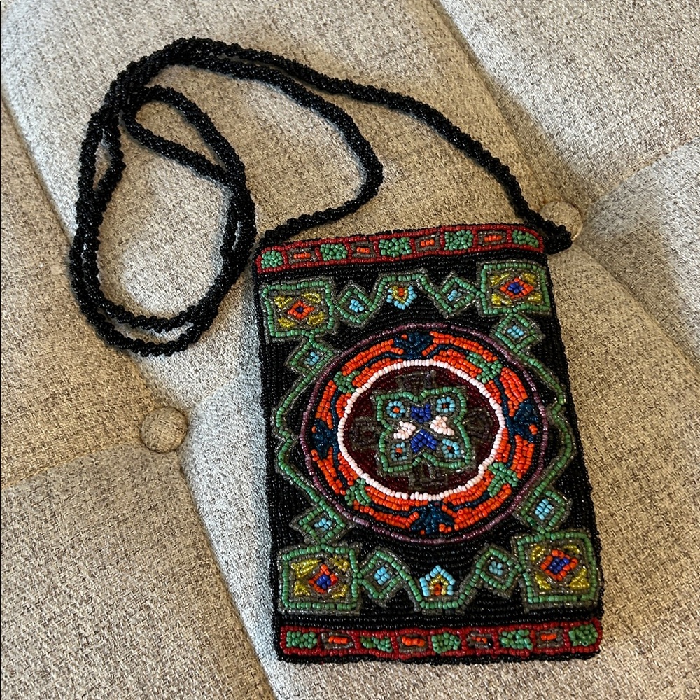 CRISTIANA VINTAGE 70 s BEADED MINI CROSSBODY BAG